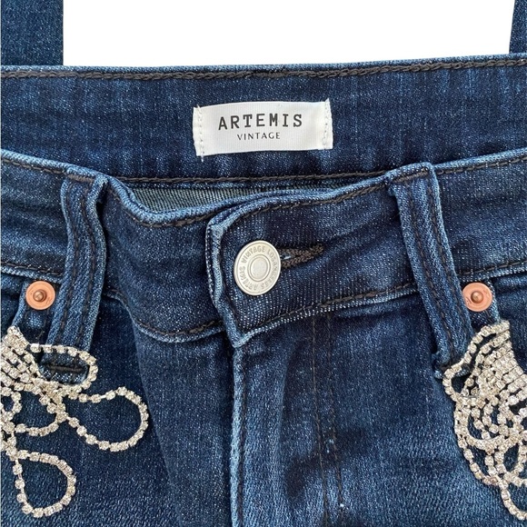 Artemis Vintage Chloe Crystal Embellished High Rise Skinny Jeans Women’s 28 NWOT - Picture 4 of 16